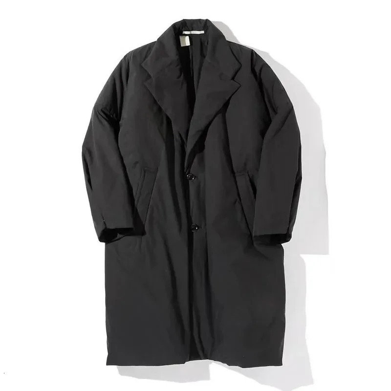 NHOOLYWOOD Japanese Autumn Winter Warmth Thickened Loose Casual Mens Clothing Oversized Long Cotton Parkas Jacket 241225