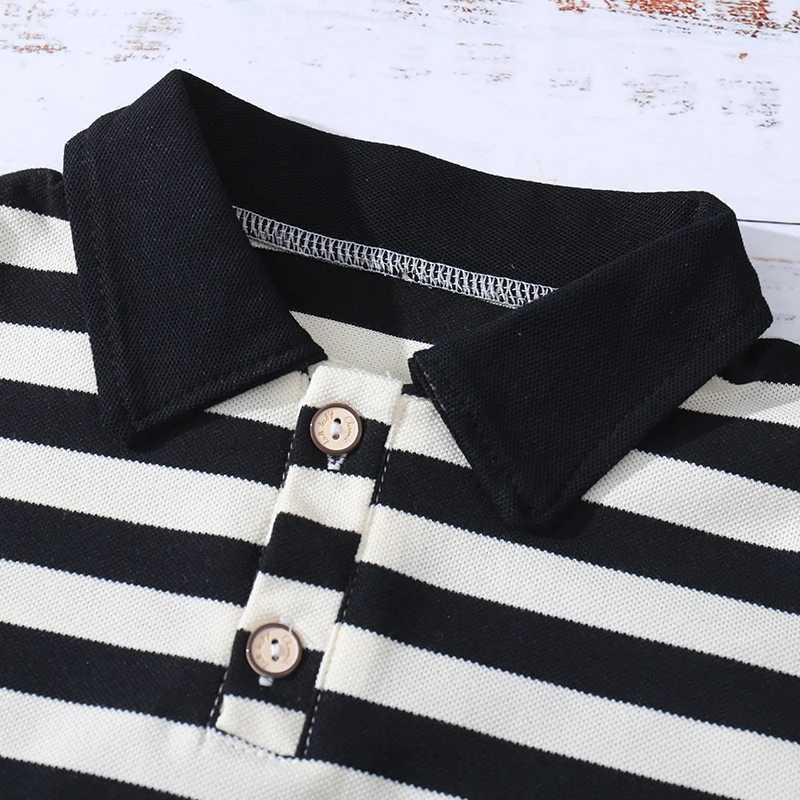 T-shirt For Boys Summer Boys Polo Tops Children Short Sleeve Stripe Tees Tops Teens Breathable Polo Shirt Kids ClothingXJ241225
