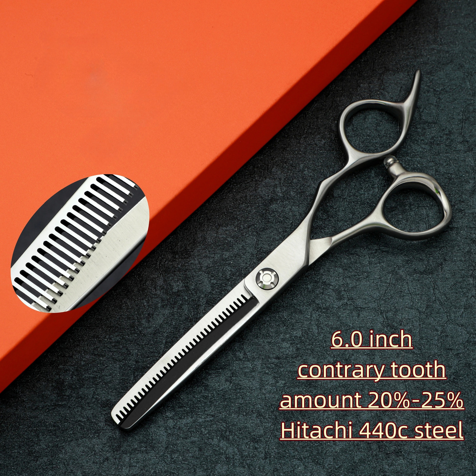 6 inch Contrary tooth Thinning scissorsProfessional Barber scissorsman and woman thinning shears440C steel Barber accessories 241225