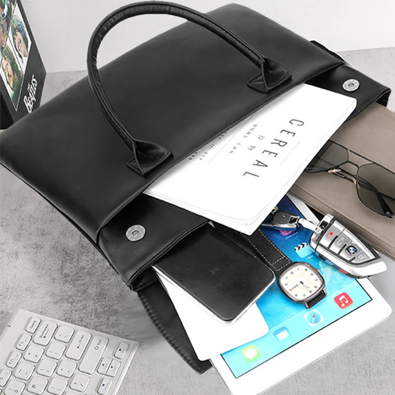 Large Capacity Custom Initials Laptop Bag PU Leather Business Office Student Briefcase Fashion Simple Notebook Computer Handbag 241225