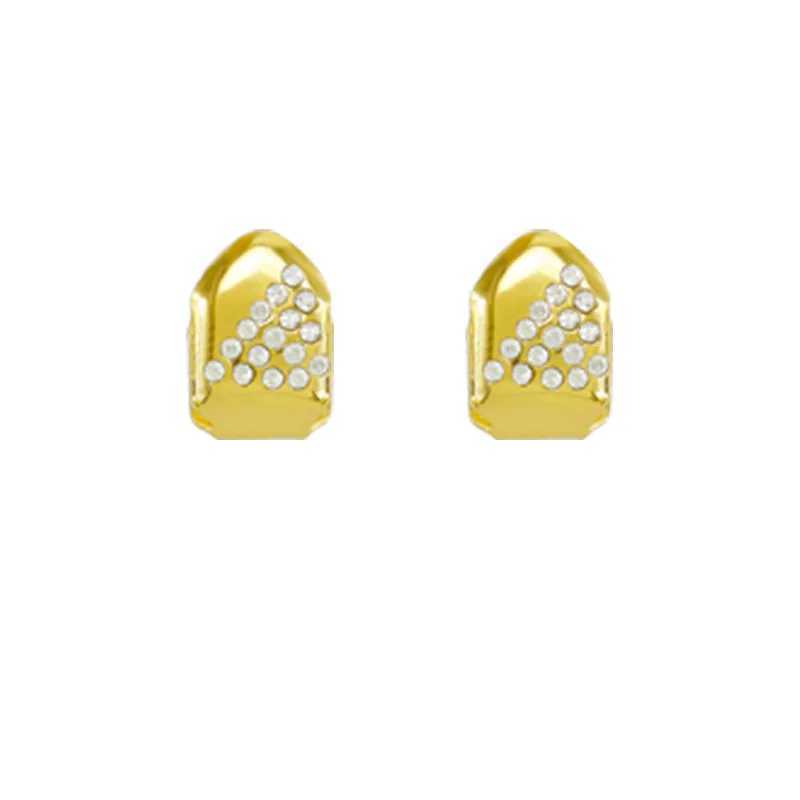 European American Hip-Hop Single Tooth Zircon Decorative Jewelry Vampire Personality Teeth Decoration Popular JewelryXJ241225