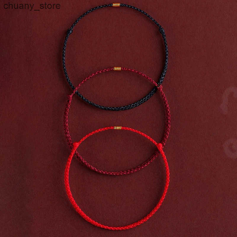 Chain Fashion Handmade Gold Color Beads Red Rope Good Lucky Bangles Adjustable Charm s For Women Men Lovers Gift L240910 L0910