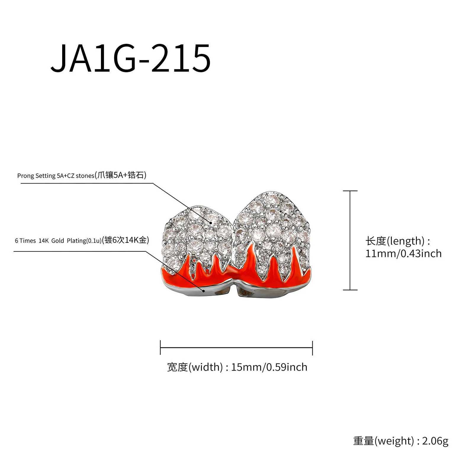 Halloween Teeth Grillz Gold/Silver Plated HipHop Single Tooth Grillz Top/Bottom Dental Grill Teeth C Men Women Fashion JewelryXJ241225