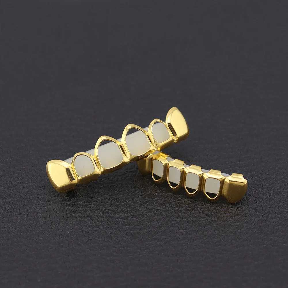 Hip Hop Teeth Grillz Gold Plated Dental Grills Rock Tooth Grillz Cs Crystal Teeth Cs Halloween Vampire ToothXJ241225