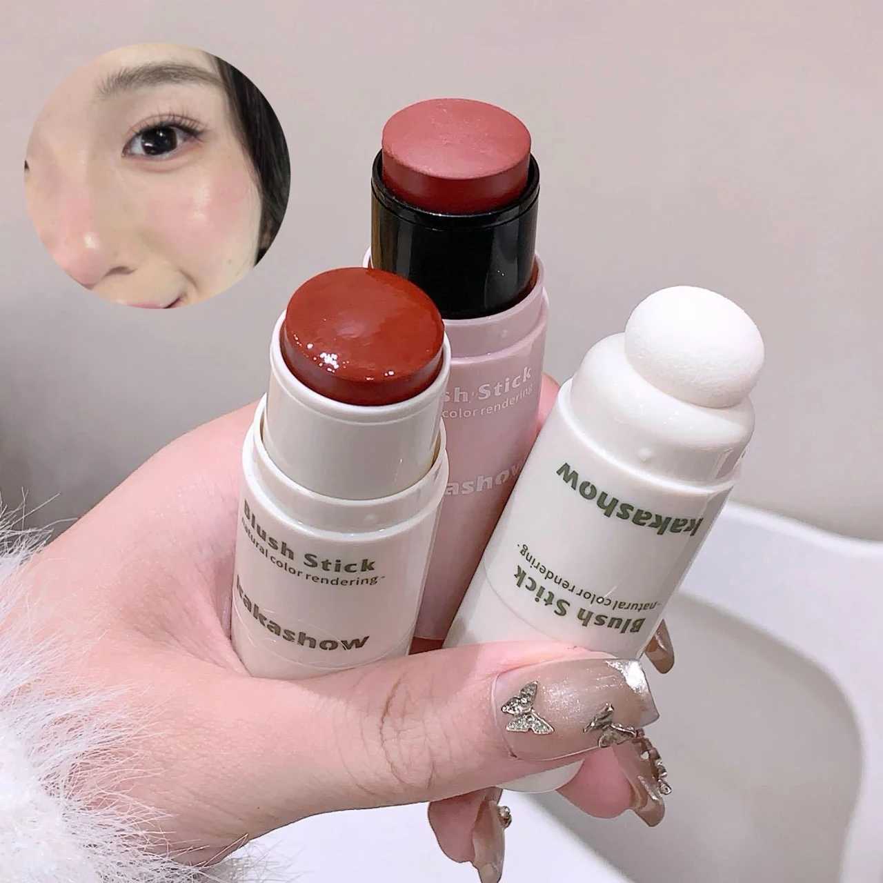 2 in1 Monochrome Ber Cheek Lip Tinted Durable Matte Natural Rouge Powder Ber Stick Cream Matte Contour Makeup CosmeticesXJ241225