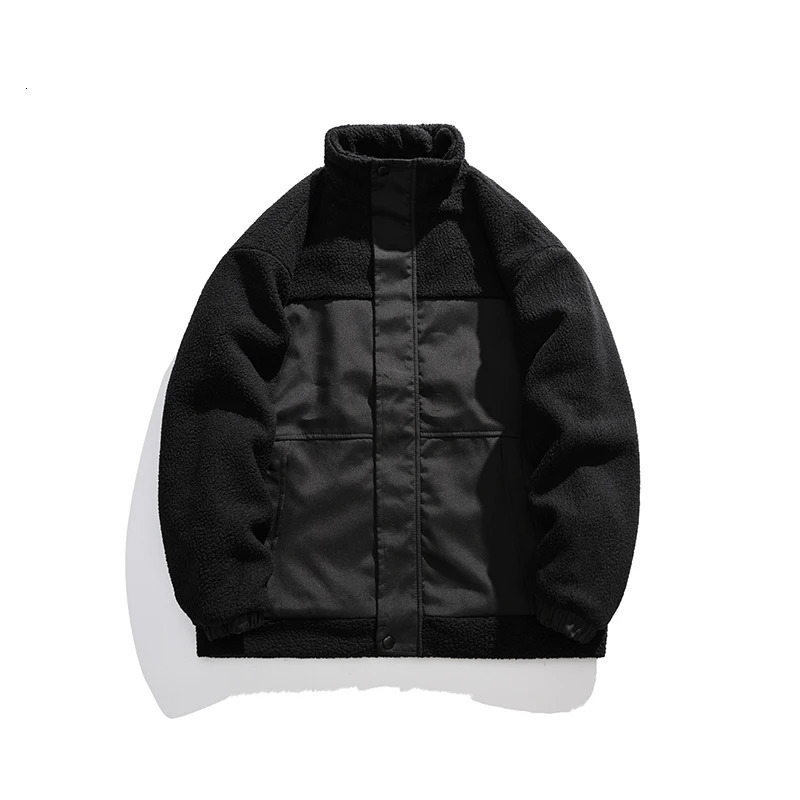 Turtleneck Preppy Style Zipper Lantern Long Sleeve Coats Jackets Solid Color Pocket Mens Clothing Casual Loose Vintage Tops 241225