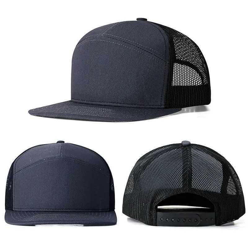 High quality seven panel outdoor sports hip-hop dance mesh buckle cap suitable for men women breathable baseball caps truck caps W241225
