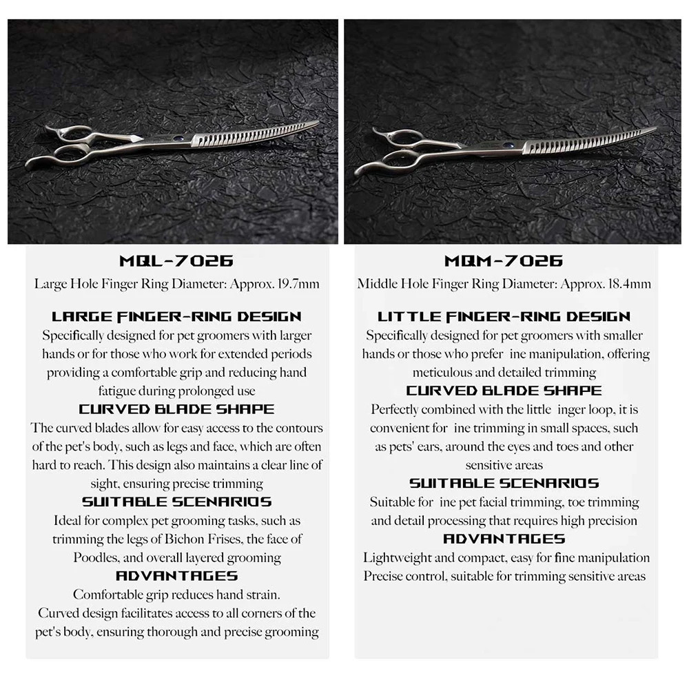 TAA Dog Scissors Pet Grooming Scissors for Dog Original n Magic Shears Straight Curved Professional Handmade 7 Inch Shear 241225