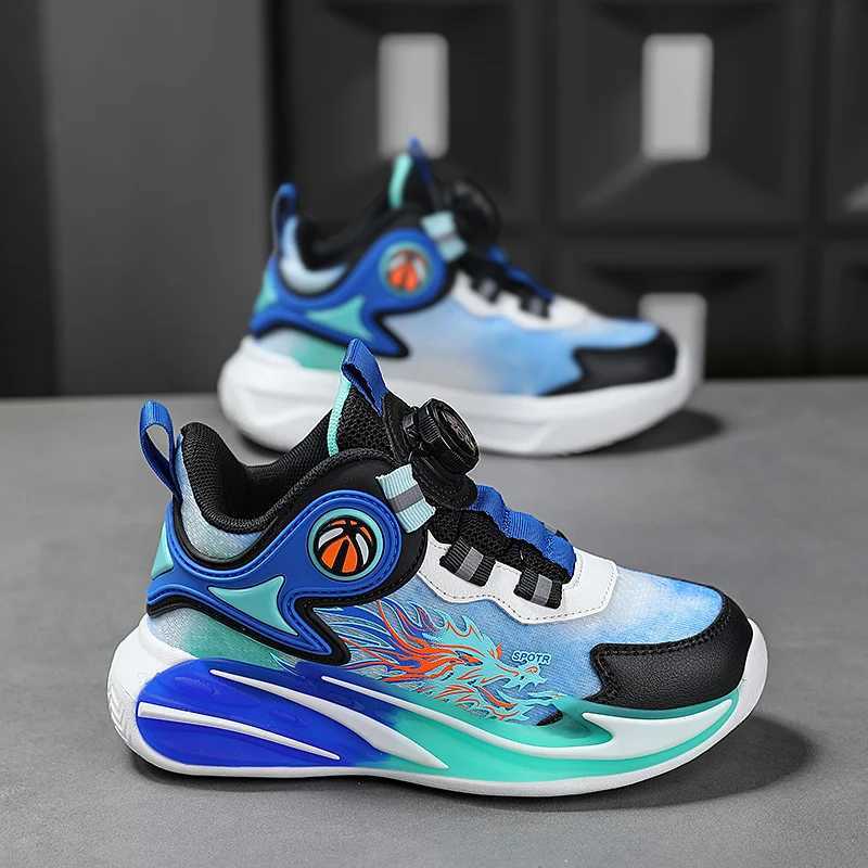 Athletic Outdoor Boy Basketball Shoes Children Sneaker Fashion Kids School Running Shoes Rubber Sole Non-slip Sports Sneaker for Boy H241223