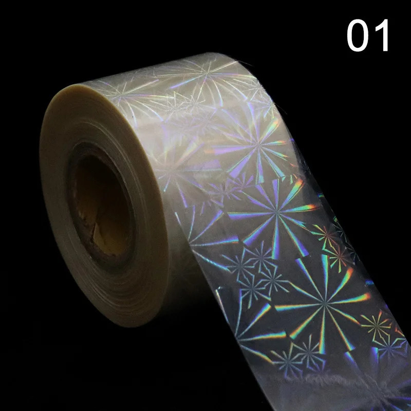 1Roll Holographic Starry Sky Nail Foils Transparent Laser Point Nail Art Transfer Stickers Decals Manicure Decorations 241225