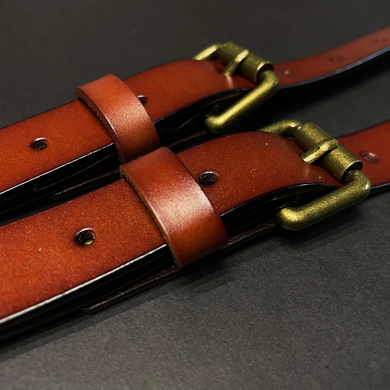 2*115Cm Leather Suspenders Men 4-Clip Y-Back Retro Suspenders Adjustable Suspenders Womens Pants Braces Apparel Accessories 241224