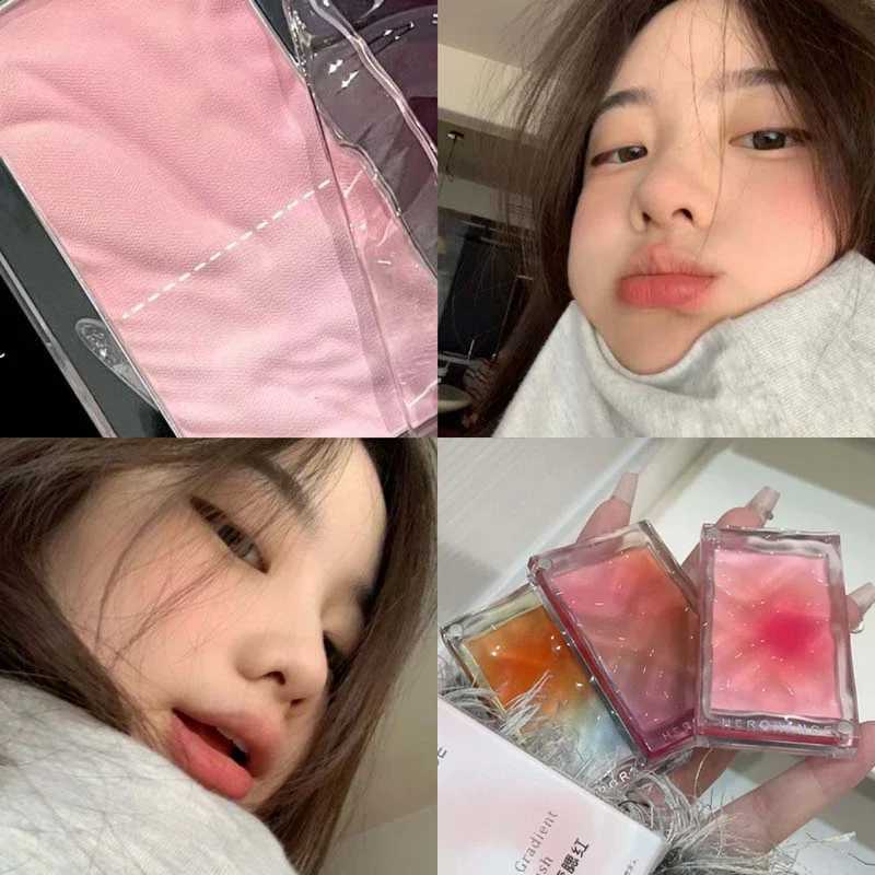 Low Saturation Gradient Color Ber Peach Pink Face B Palette Makeup Waterproof Matte Cheek Tint Rouge Powder CosmeticsXJ241225