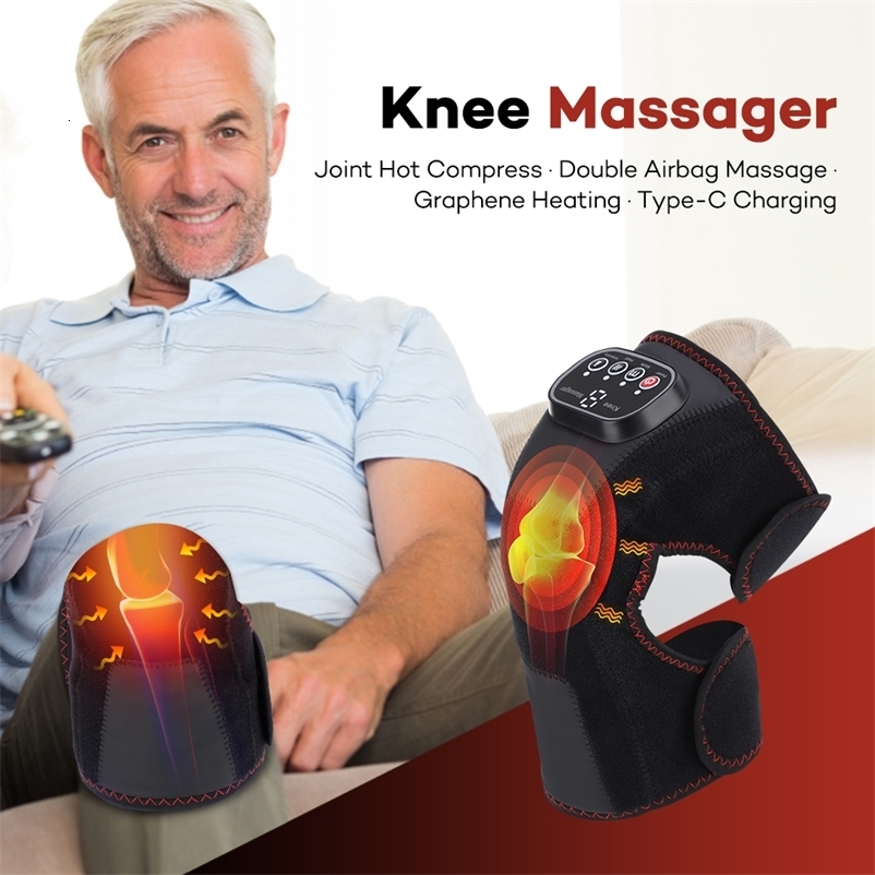 Dual Airbag Electric Knee Massager For Joint Pain Relief Graphene Compress Physio Heated Elbow Leg Knee Massager 241224