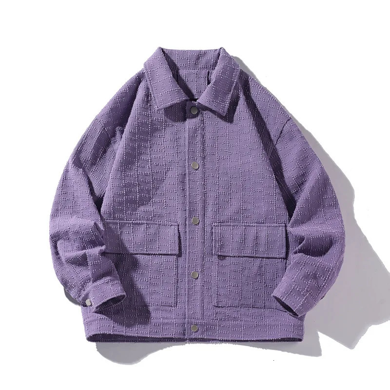 Workwear Jacket Mens Autumn Trend Small Fragrance Style Large Pocket Top Loose Wear Coat 241225