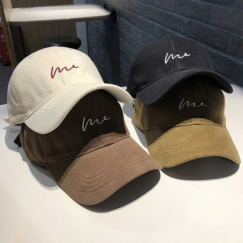 Korean Embroidered Baseball Hat Mens Soft Color Adjustable Padded Foot Cap Outdoor Sports Sunscreen Hip Hop Hat Neutral W241225