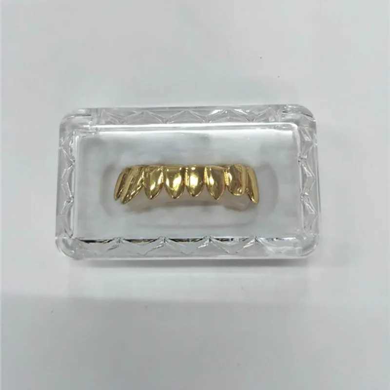 Irregular 8 Teeth Grillz For Unisex TMouth Gold Color Teeth Grills Tooth Cs Removable Dental Fashion JewelryXJ241225
