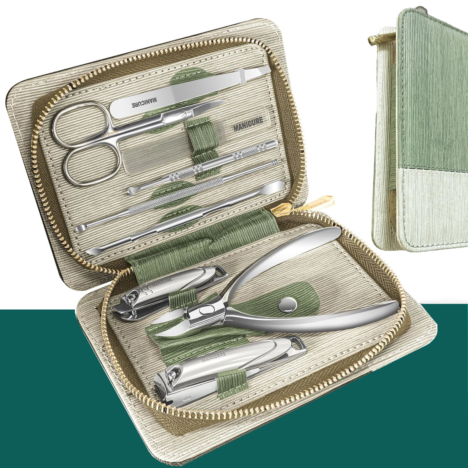 Manicure Set Professional 9 in 1 Nail Clippers Set Stainless Steel Manicure kit With PU Leather Case Fingernail Toenail Clip 241225