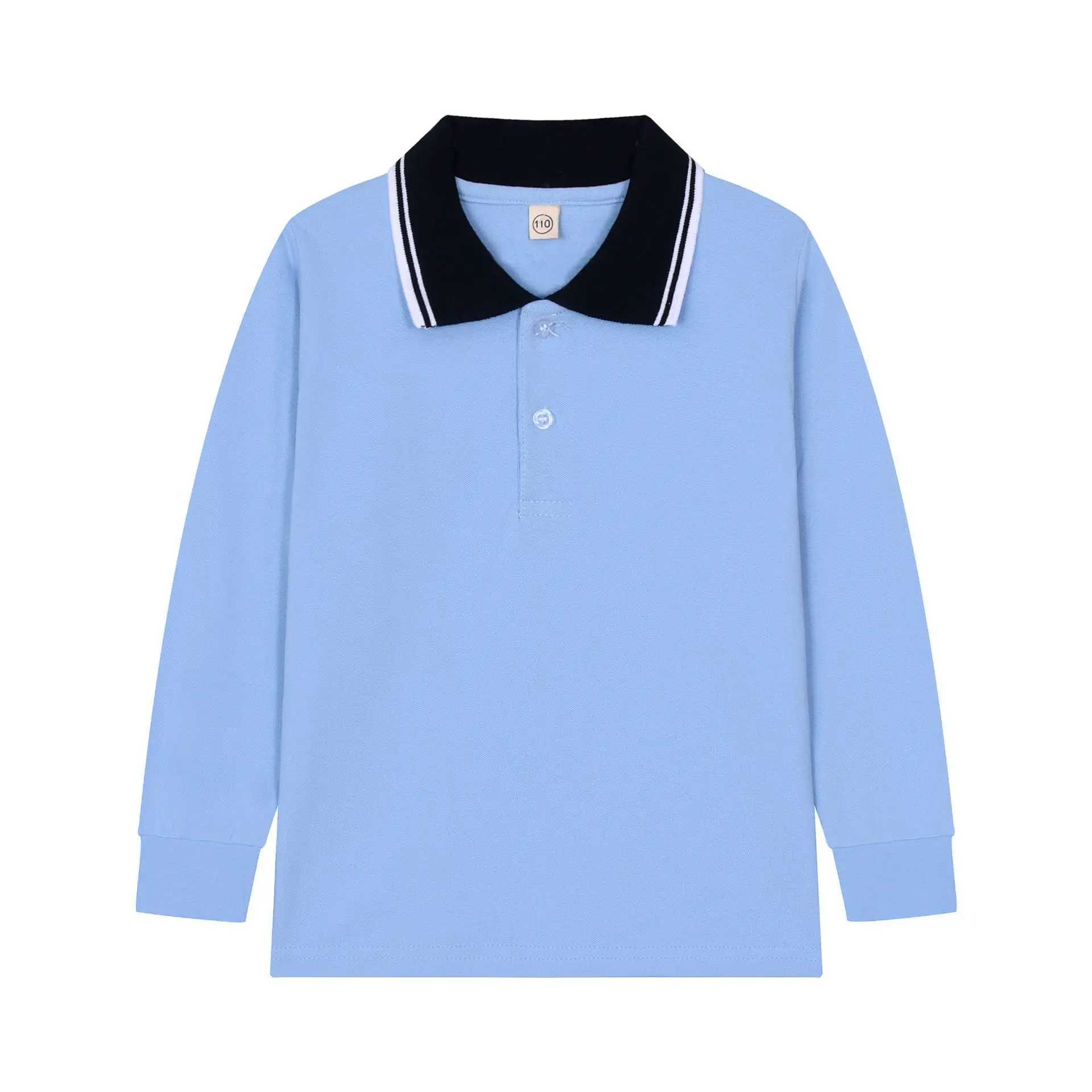 Children T-shirt Long Sleeve Polo Shirts Boys Kids Solid color Tops Baby Boy Sports Polo Boys Clothes 110-190cmXJ241225