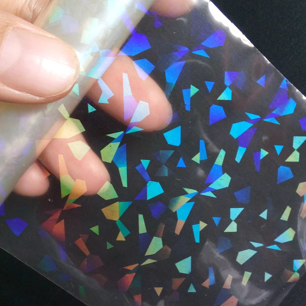 8CMx120M Holographic Sticker For DIY Nails Art Laser Stamping Star Transfer Foil Film Full Cover Decals Manicure Tool 241225