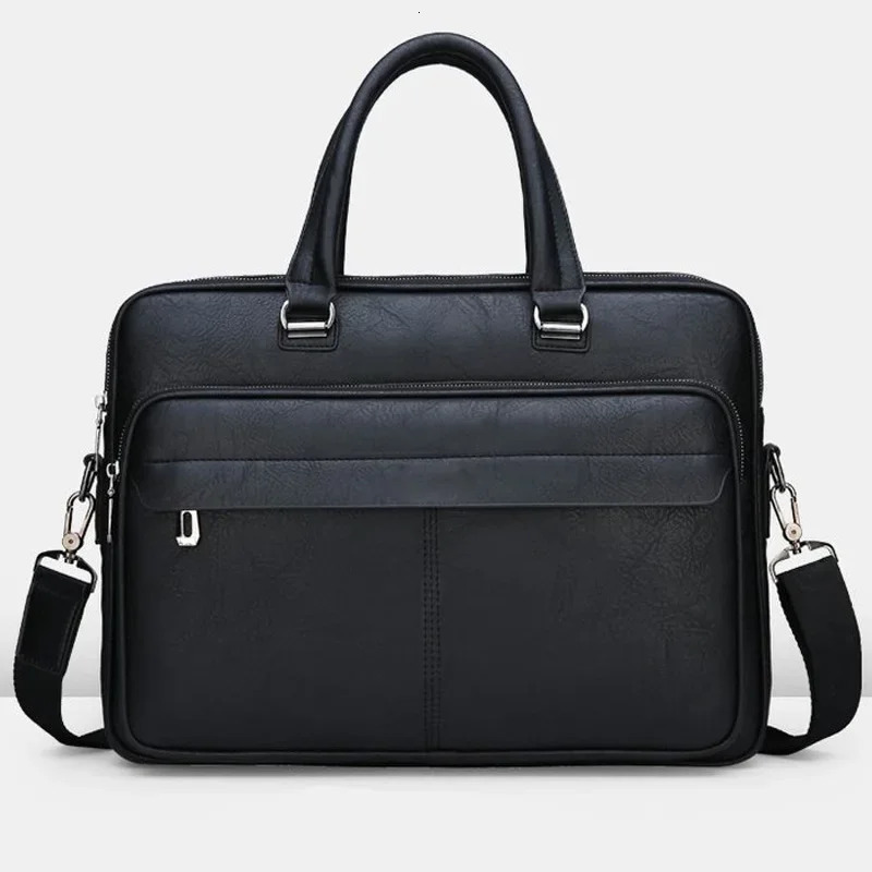 PU Leather Shoulder Bag Large Capacity Portable Casual and Waterproof Crossbody Document Bag for Men Briefcase Man Leather Bag 241225