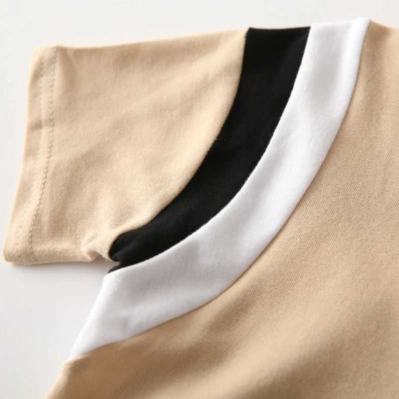Summer Kids Fashion Breathable Cotton Polo Shirt Tops Boys Casual Short Sleeve T-Shirt with Contrast Color Ages 2-7 OptionalXJ241225