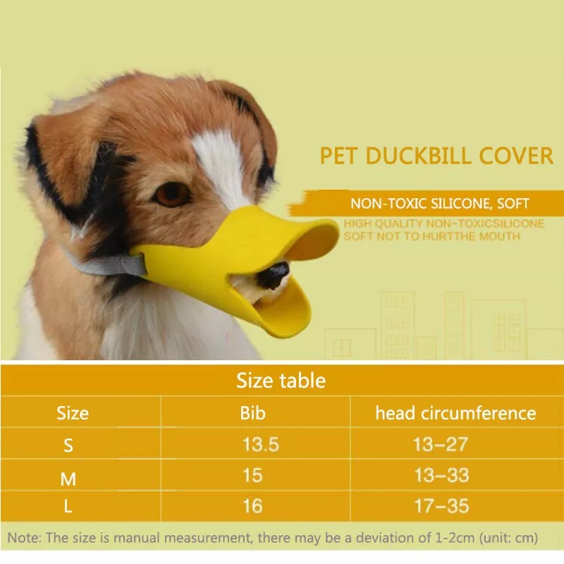 Anti-bite Masks Duck Mouth Mask Pets Accessories 1 Pc Dog Products Dog Muzzle Non-toxic Silicone Multifunction duck dog mask