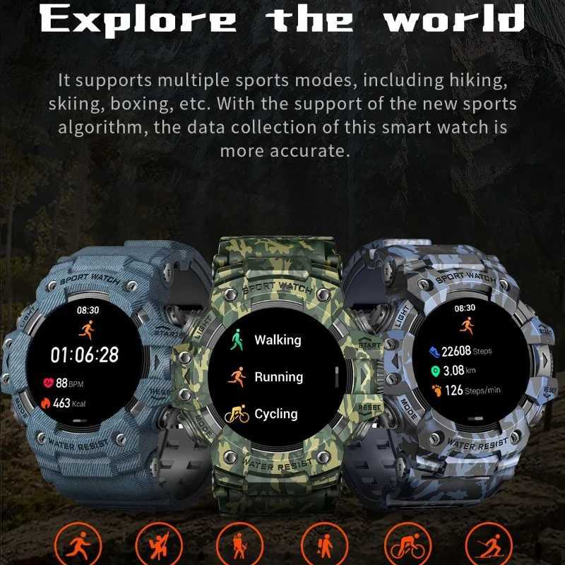 2024 Rugged Sport Smart Watch Calls Colorf Waterproof Military Smartwatches with Flashlight SOS CPASS for Phone Z241225