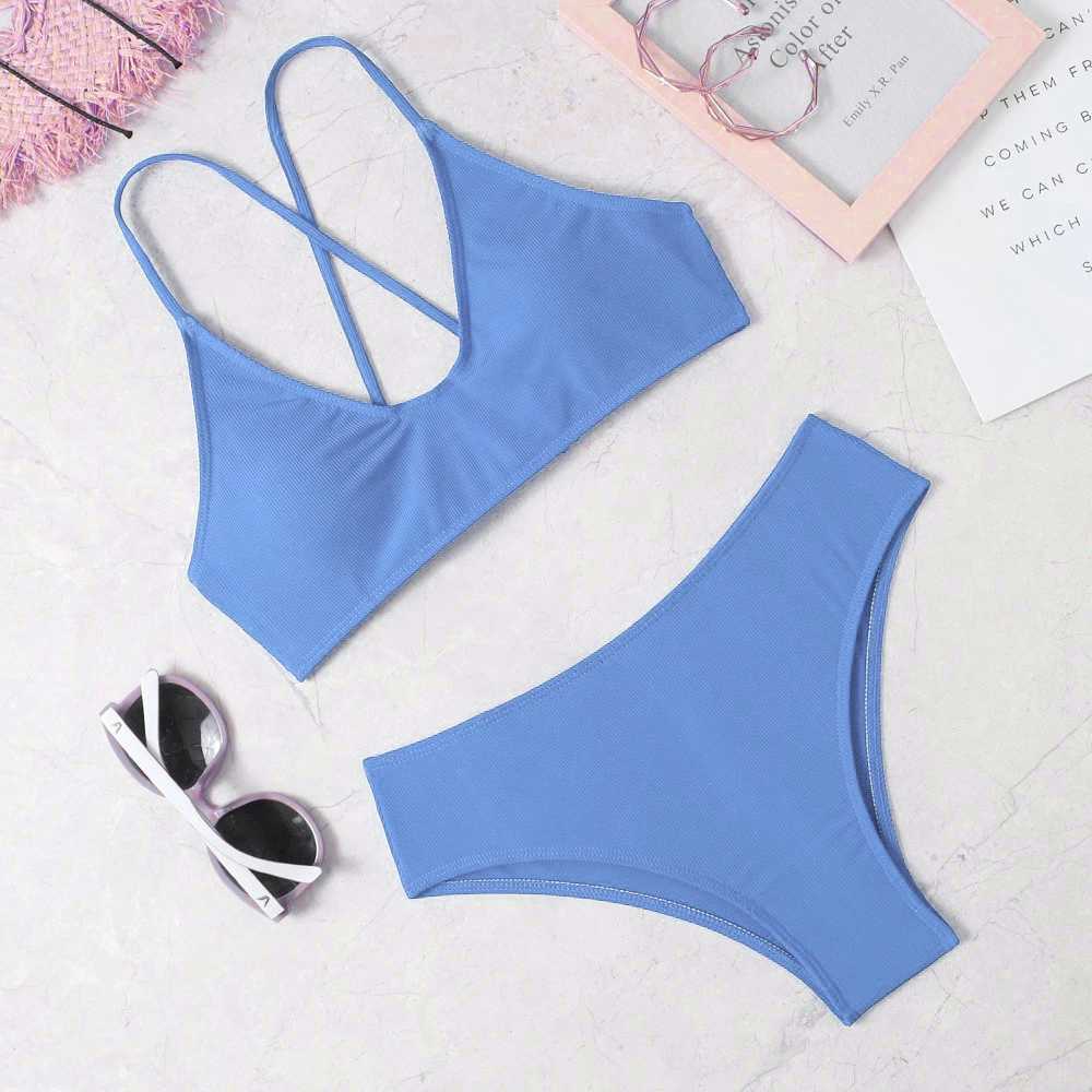 2022 New Soft Ice Silk Sexy Bikini Beach Set Fashion Split Bikini SwimsuitW241225