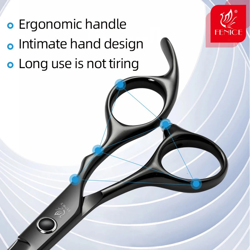 Fenice Professional 6 inch Hair Scissors Thinning Barber Cutting Hair Shears Scissor Tools Hairdressing Scissors 241225