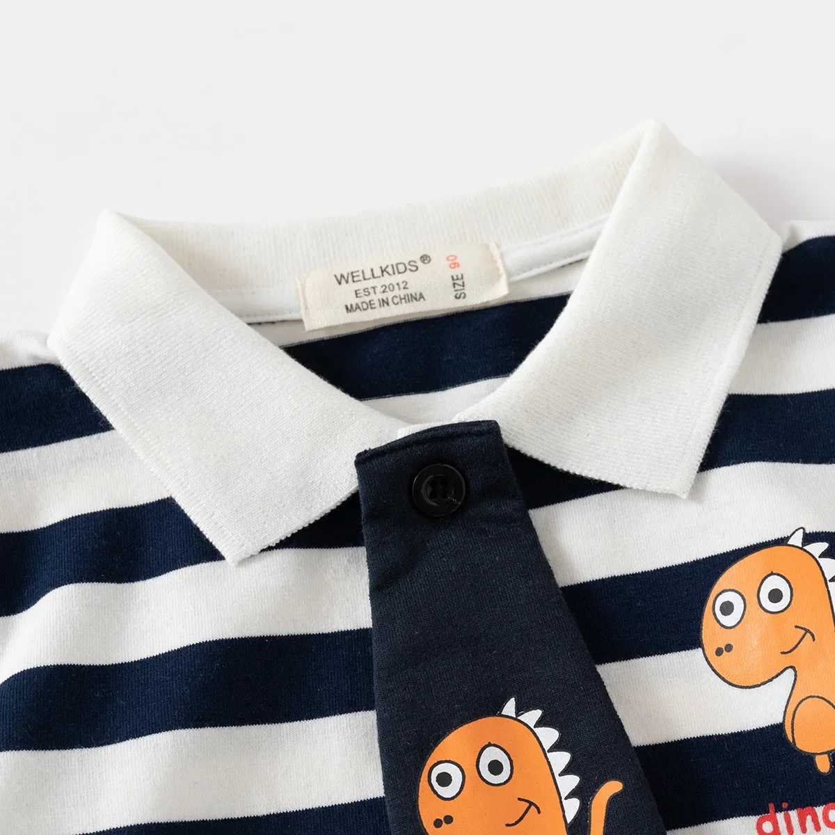 Summer Slish Boys Short-Sleeve Striped T-Shirt Casual Breathable Cotton Polo Shirt for Kids Print Ages 3-8XJ241225