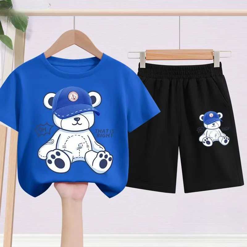 Clothing Sets Summer Baby Girl Clothes Set Children Boy Cartoon Printed T-shirts and Shorts 2 Pieces Suit Kid Short Sleeve Top Bottom OutfitsY241225XI