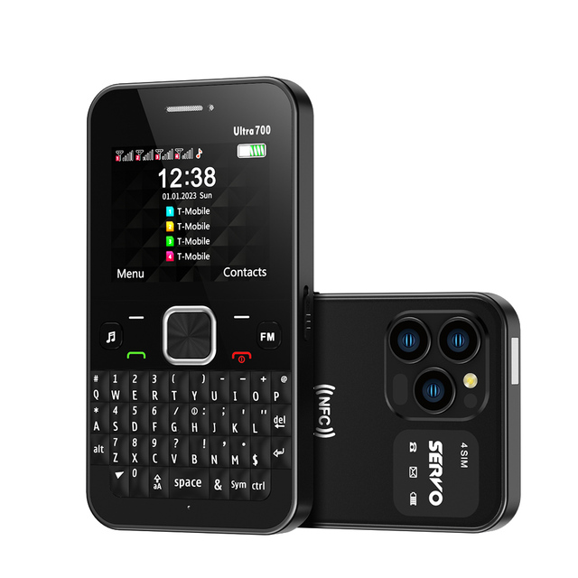 SERVO Ultra700 4SIM Card new Qwerty Mobile Phone NFC Access Control Speed Dial Blacklist TYPE-C GSM Cellular 2025 Full Keyboard Cellphone