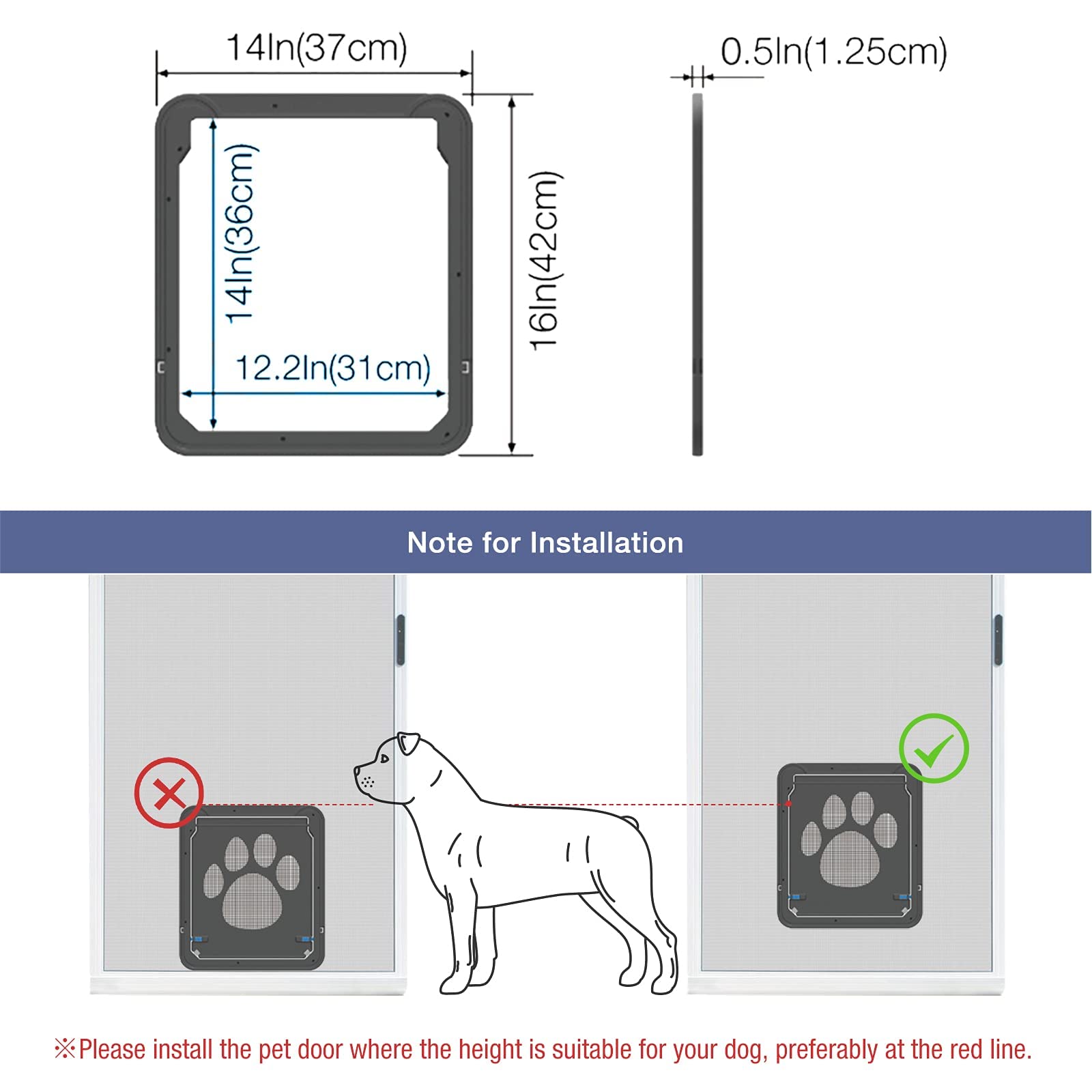 Large Small Dog and Cat Screen Door, Lockable Self-Closing Function, Sturdy Pet Door Easy Safe Freely Enter House Outdoor Window
