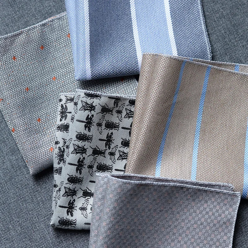 Vintage pocket square Polyester Hankerchief Fabric Hankies Mens Suit Pocket Handkerchief Pocket Square Handkerchiefs 23*23cm 241225