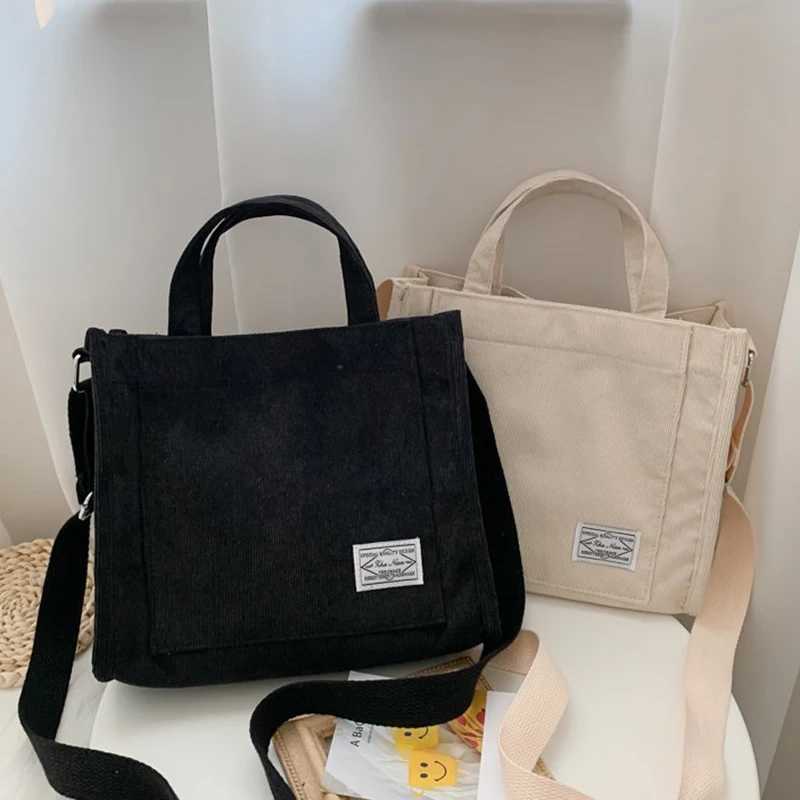 Corduroy Shoulder Bag 2024 New Women Small Square Bag Fi Ladies Student Handbag Large-capacity Shoulder Cross Bag Tote BagXJ241225