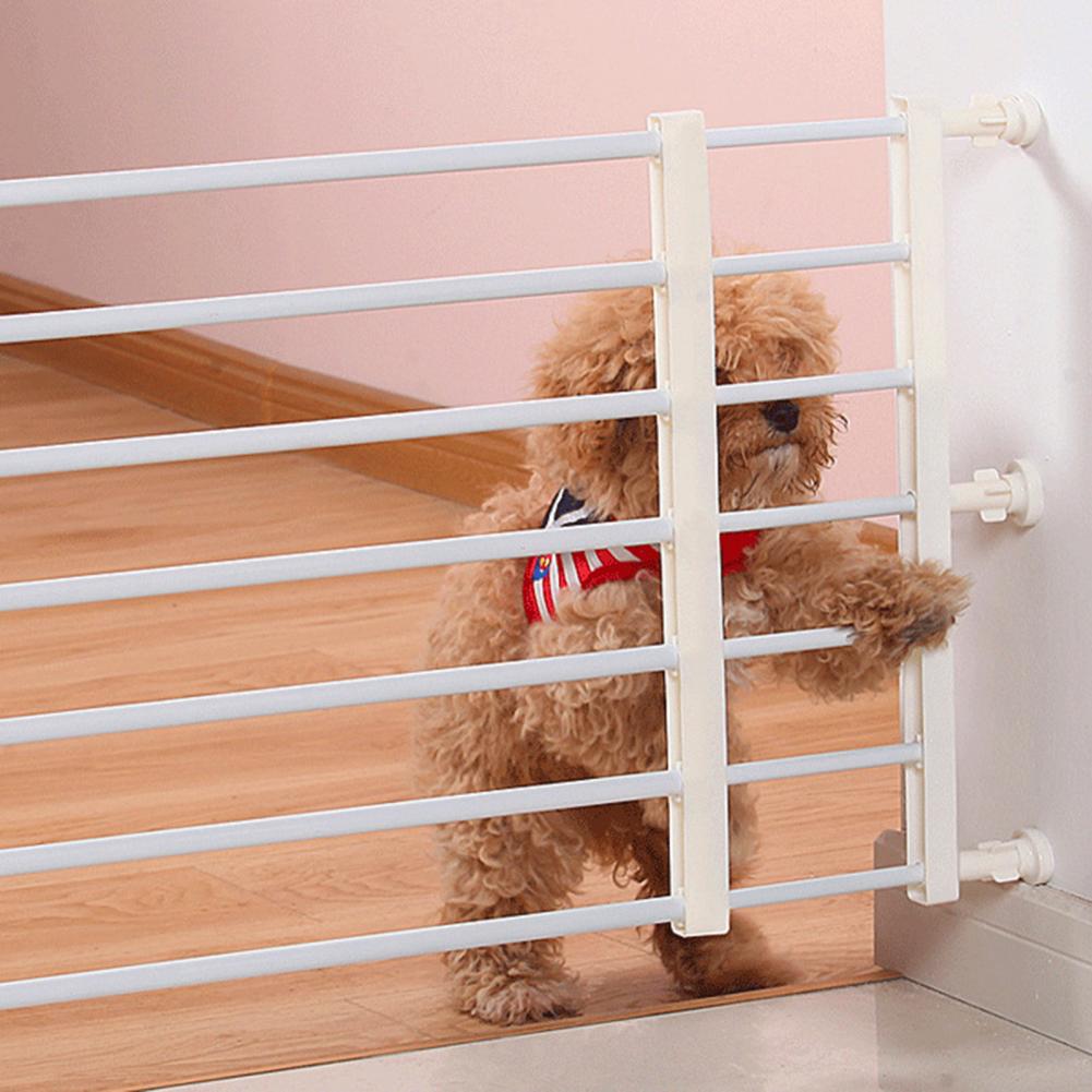 Wall-friendly Pet Gate Metal Door Rail Expandable Metal Dog Gate with Door for Small Dogs Indoor Pet Gate for Stairs Doorways