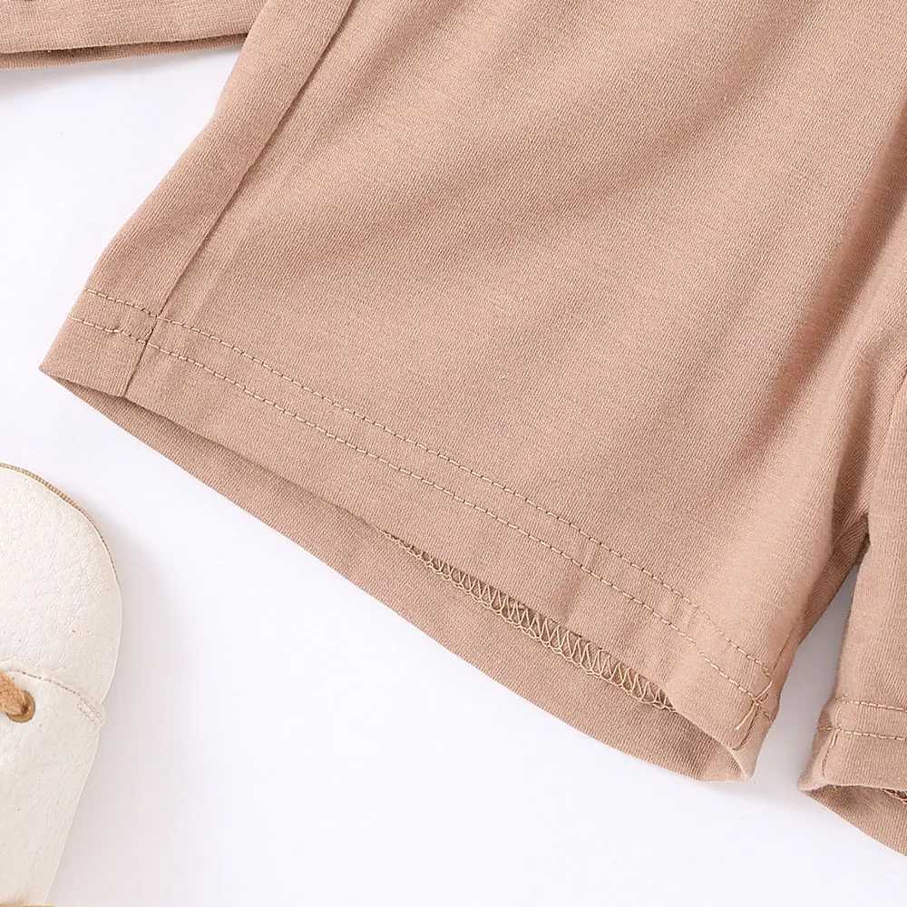 Clothing Sets Childrens Summer Cotton Short Sleeve Suit Printed T-shirt Shorts 2pcs Boys Simple Peplum Casual Kids ClothesY241225SVIX