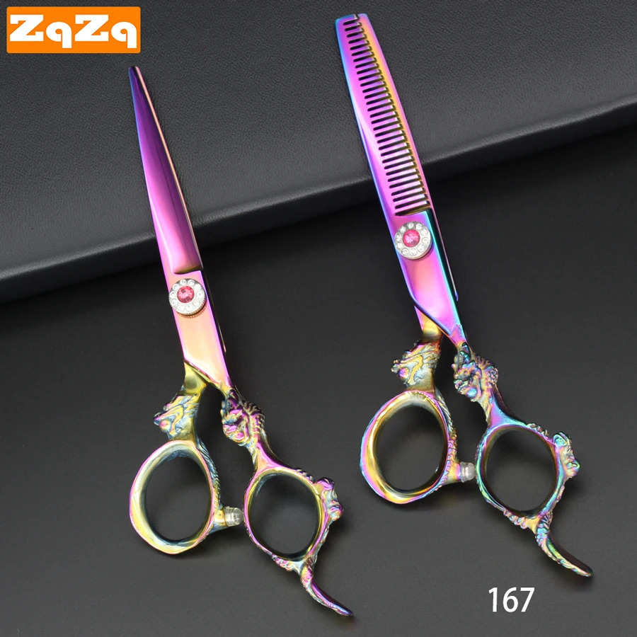 ZqZq 2pcs 6 Inch Stainless Steel Hairdressing Scissors Cutting Professional Barber Razor Shear for Men Women Kids Salon 241225