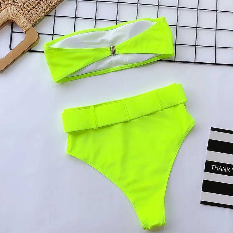 Womens two-piece bikini high waisted 2024 fitted swimsuit leopard print beachwear sexy swimsuit womens push up swimsuitW241225