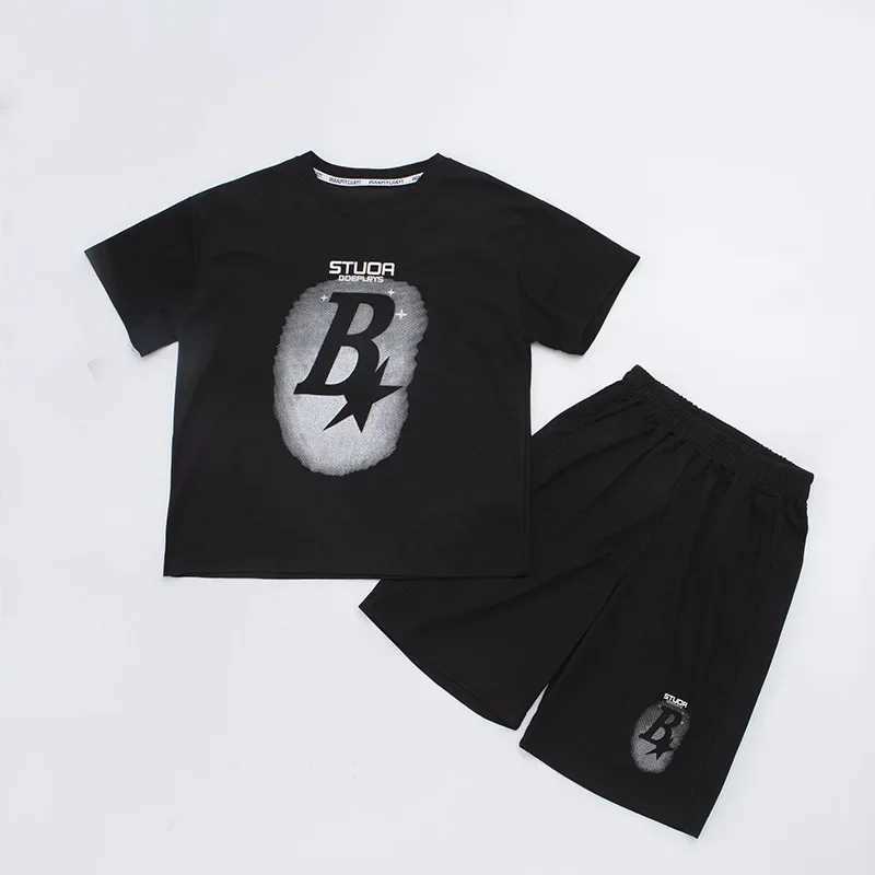 Clothing Sets Summer Fashion Children Boy Clothes Set Teenage Letter Printed T-shirts and Shorts 2pcs Suit Short Sleeve Top Bottom OutfitsY241225R7J1