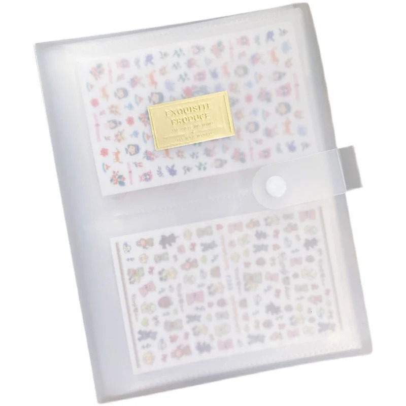 Nail Stickers Storage Book 144/160 Slots Large Capacity Exhibition Collecting Album Organizer Package Nail Sticker Showing Shelf 241225