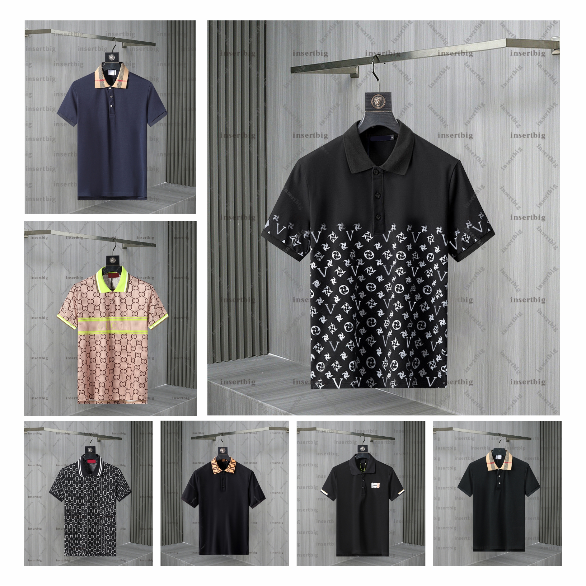 25s Mens designer polo shirt with letter printing fashionable pure cotton 100% mens polo shirt 886t