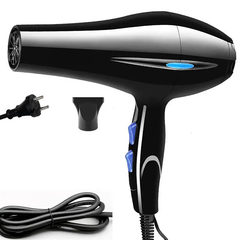 Dryer 2200W With Diffuser Black Dryer 2200W Powerful Hair Dryer With Dryer Attachments Styling Nozzles Pointed Tail Comb Flat 241225