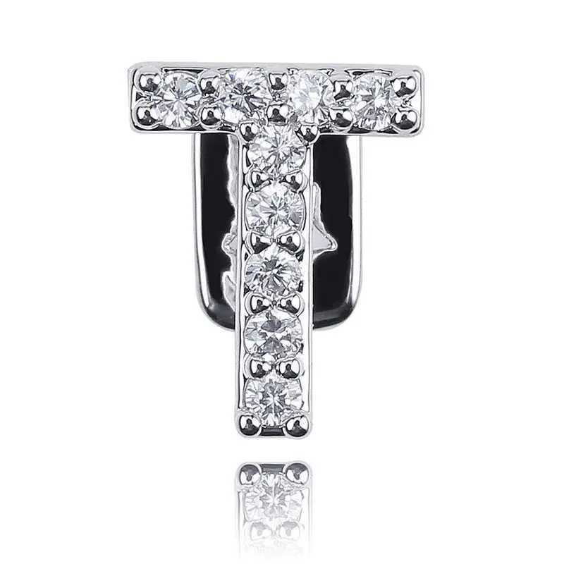 Single Vertical Bar Teeth Grillz Braces Hip Hop Hollow Tooth Cs Zircon Dental Grills For Women Men JewelryXJ241225