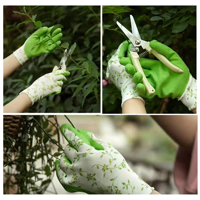 3 pairs of garden gloves No. 1 breathable foam latex work gloves used for gardening landscape DIY 100% pure rubber 241224