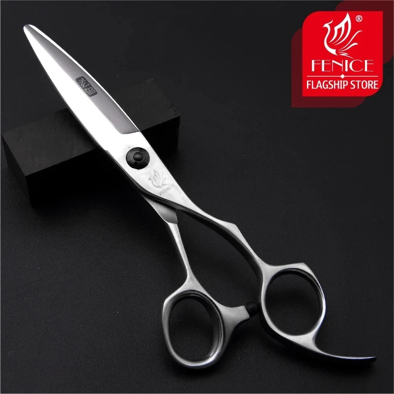 Fenice 6.0inch Hair Cutting Scissors Professional Japan 440C VG10 Double Edge Wide Blade Hair Shears Slide Barber Scissors 241225