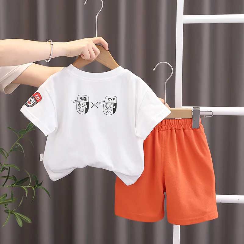 Clothing Sets Summer Baby Girls Cotton Clothes Set Kid Boy Cartoon Printed T-shirts and Shorts 2pcs Suit Children Casual Top Bottom OutfitsY241225SCFF