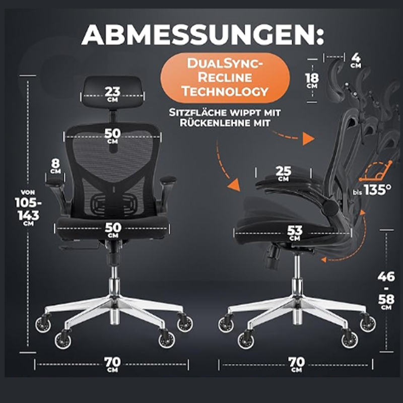 Ergonomic Office Chair with Adjustable Height & Seat Cushion