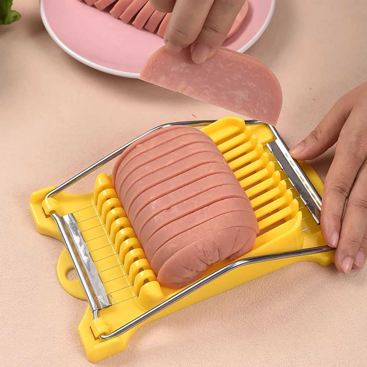 Lunch meat slicer stainless steel spam ham fruit vegetable egg cheese kitchen cutter small tool project W241225