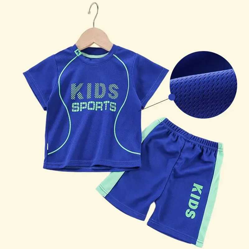 Clothing Sets 2PCS Kids Sports Childrens Sets Quick Drying Sportswear Basketball Clothes Breathable Summer Cloth T-shirt Clothing Boys GirlsY241225K03
